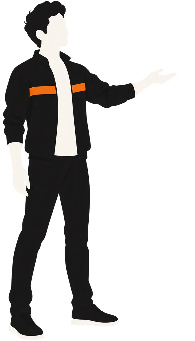 Illustration: a maker holding up a phone showing a QR code.